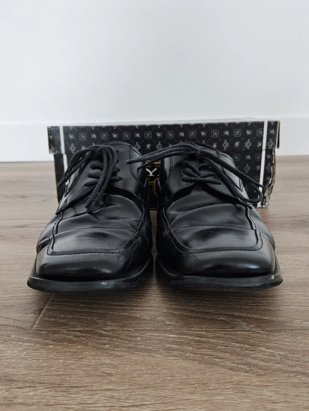 Stacy Adams Forrest Men’s Black Leather Lace-Up Dress Shoes Size 10